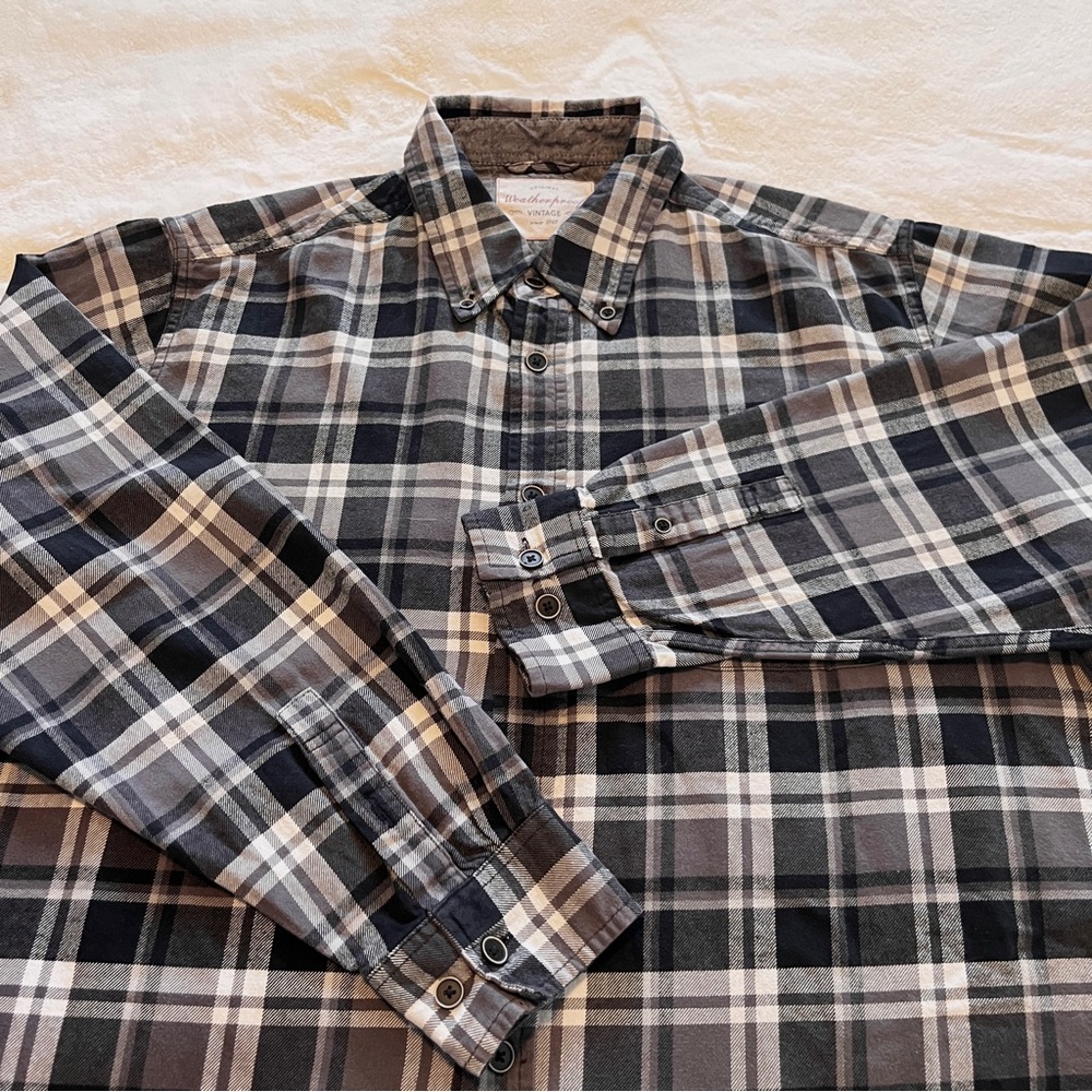 VINTAGE BLACK AND WHITE FLANNEL